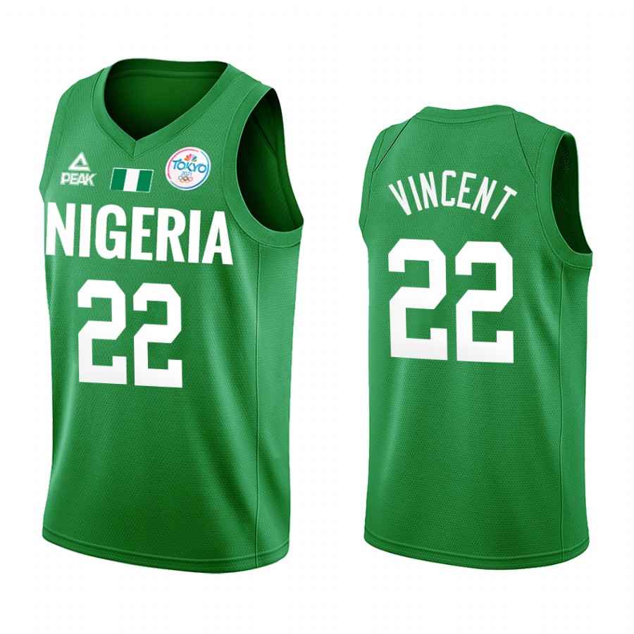Gabe Vincent Nigeria  #22 Green 2021 Tokyo Olymipcs Limited Jersey