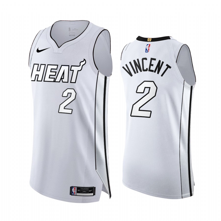Gabe Vincent White Hot #2 Miami Heat 2022 NBA Playoffs Jersey