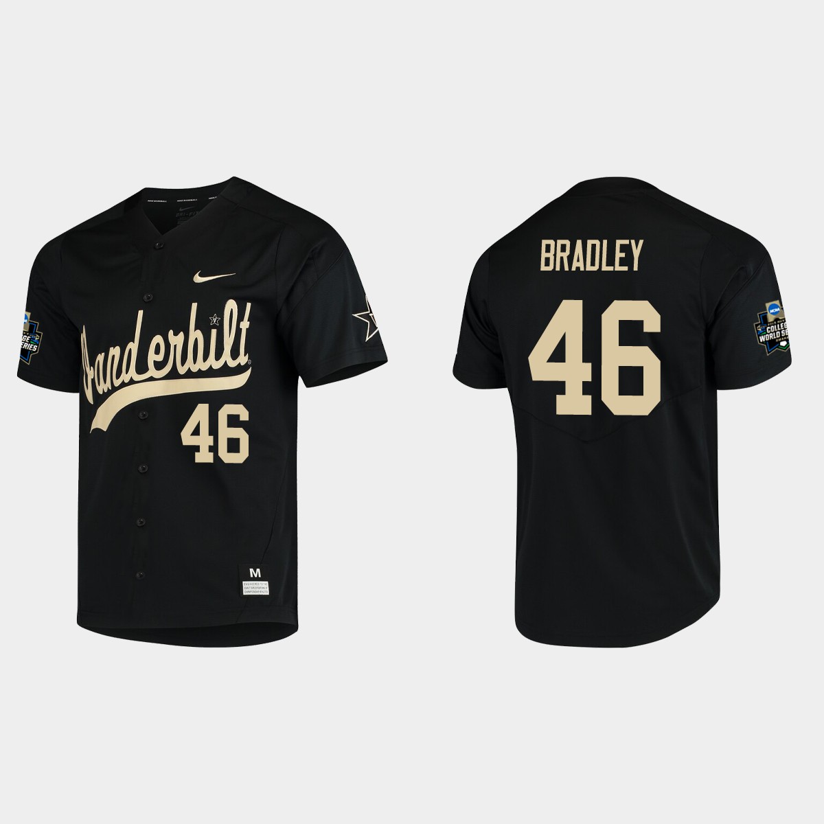 Gage Bradley Vanderbilt Commodores College World Series  Jersey - Black