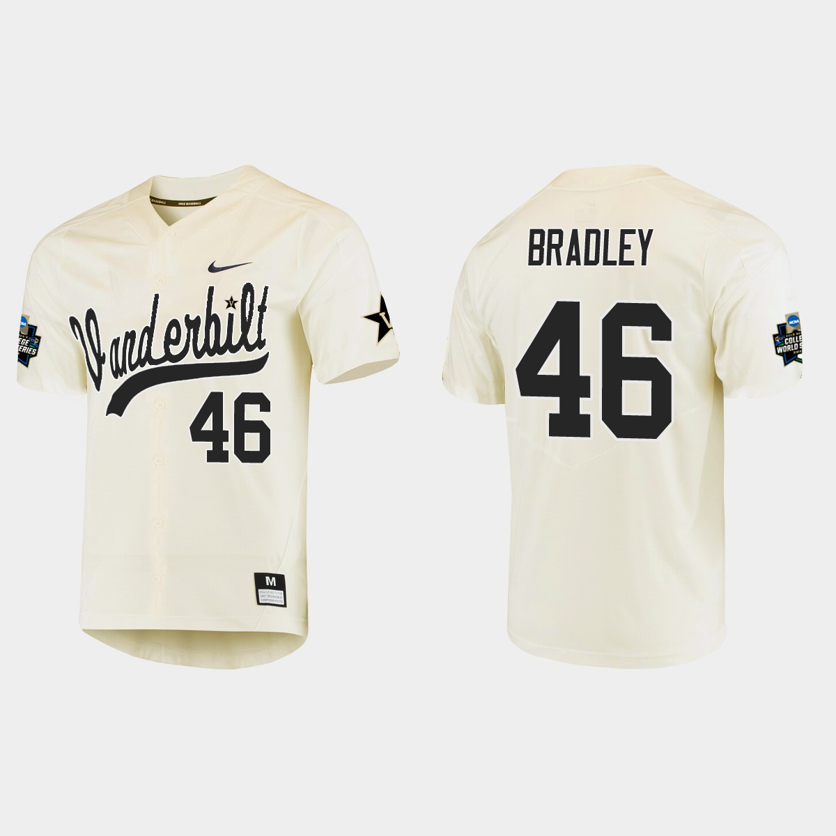 Gage Bradley Vanderbilt Commodores College World Series  Jersey - Cream