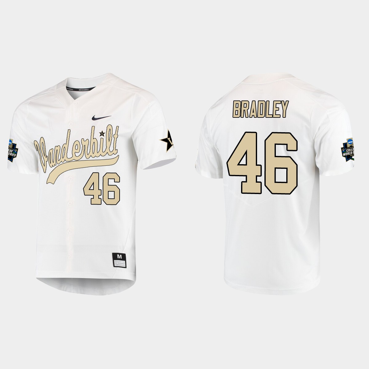 Gage Bradley Vanderbilt Commodores College World Series  Jersey - White