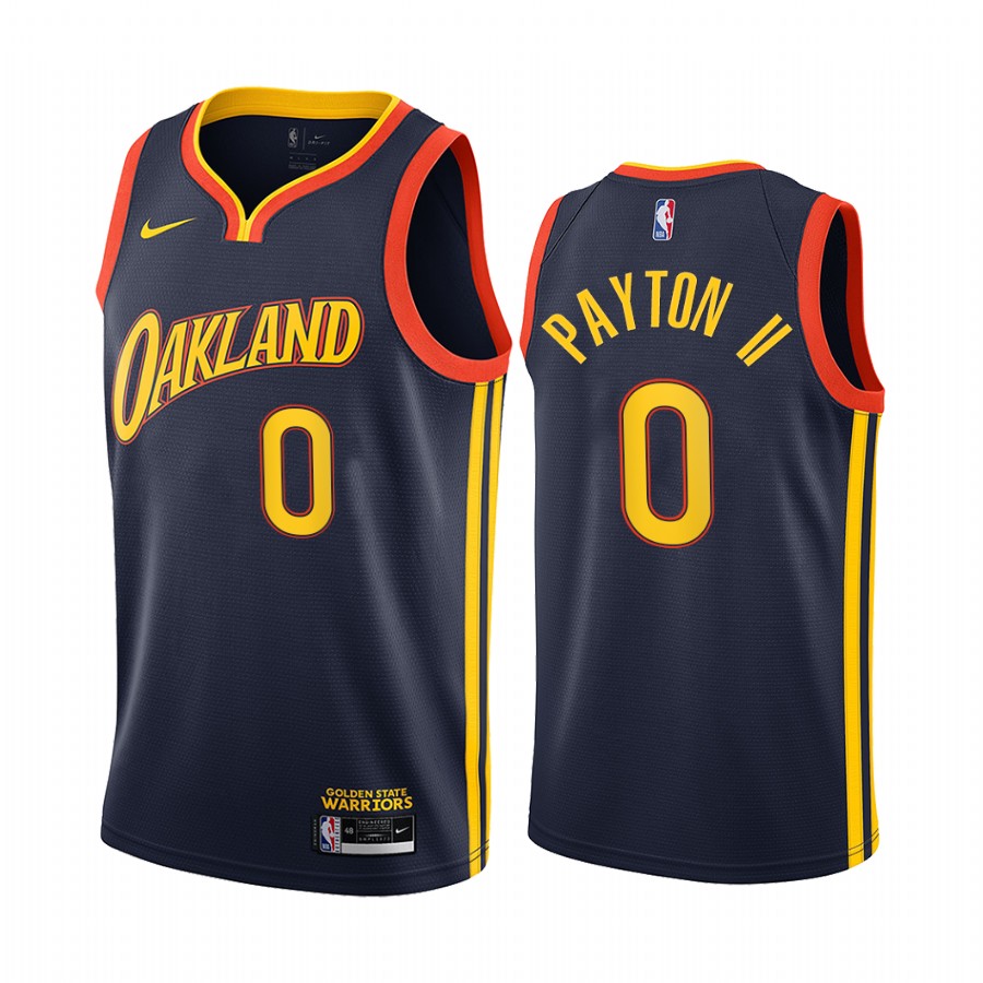 Gary Payton II Golden State Warriors 2021 City Edition Navy #0 Jersey