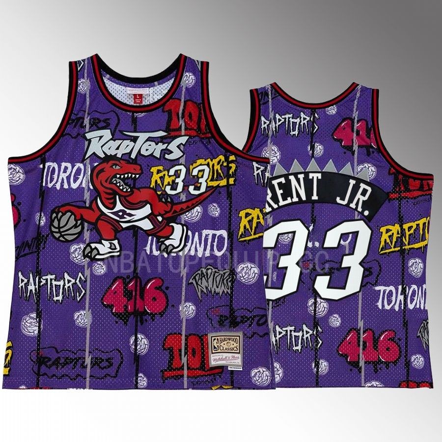 Gary Trent Jr. #33 Toronto Raptors Slap Sticker Purple Retro Swingman Jersey