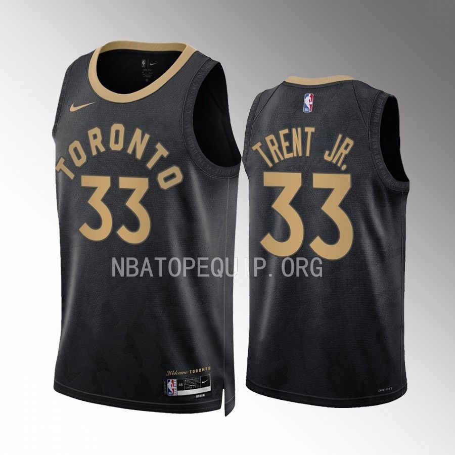 Gary Trent Jr. 2022-23 Toronto Raptors Black #33 City Edition Jersey Swingman
