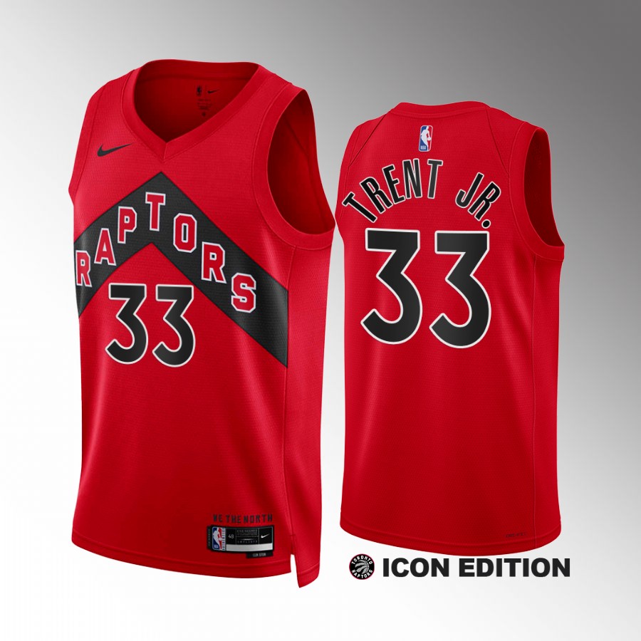 Gary Trent Jr. 2022-23 Toronto Raptors Red #33 Icon Edition Jersey Swingman