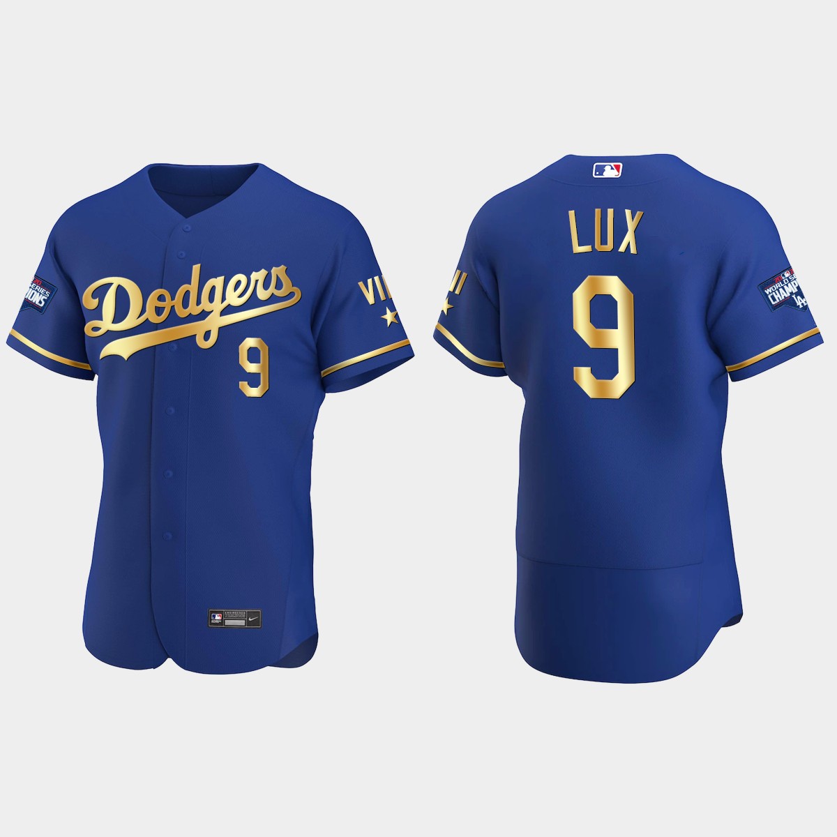 Gavin Lux Los Angeles Dodgers 2021 Gold Program World Series Champions Jersey - Royal