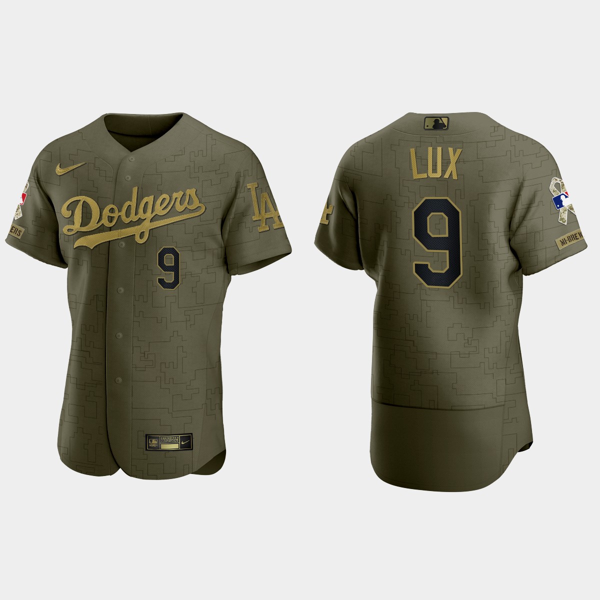 Gavin Lux Los Angeles Dodgers 2021 Salute to Service Digital Camo Jersey - Green