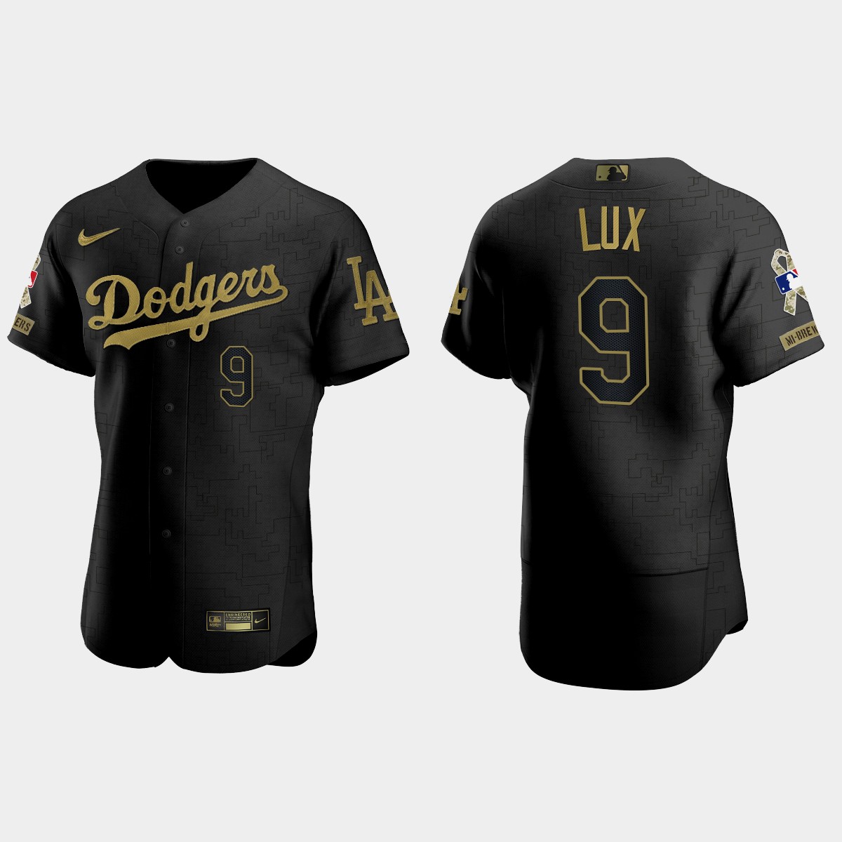 Gavin Lux Los Angeles Dodgers 2021 Salute to Service Jersey - All Black