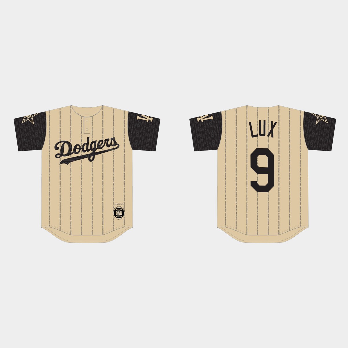 Gavin Lux Los Angeles Dodgers 2022 Black Heritage Night Jersey - Gold