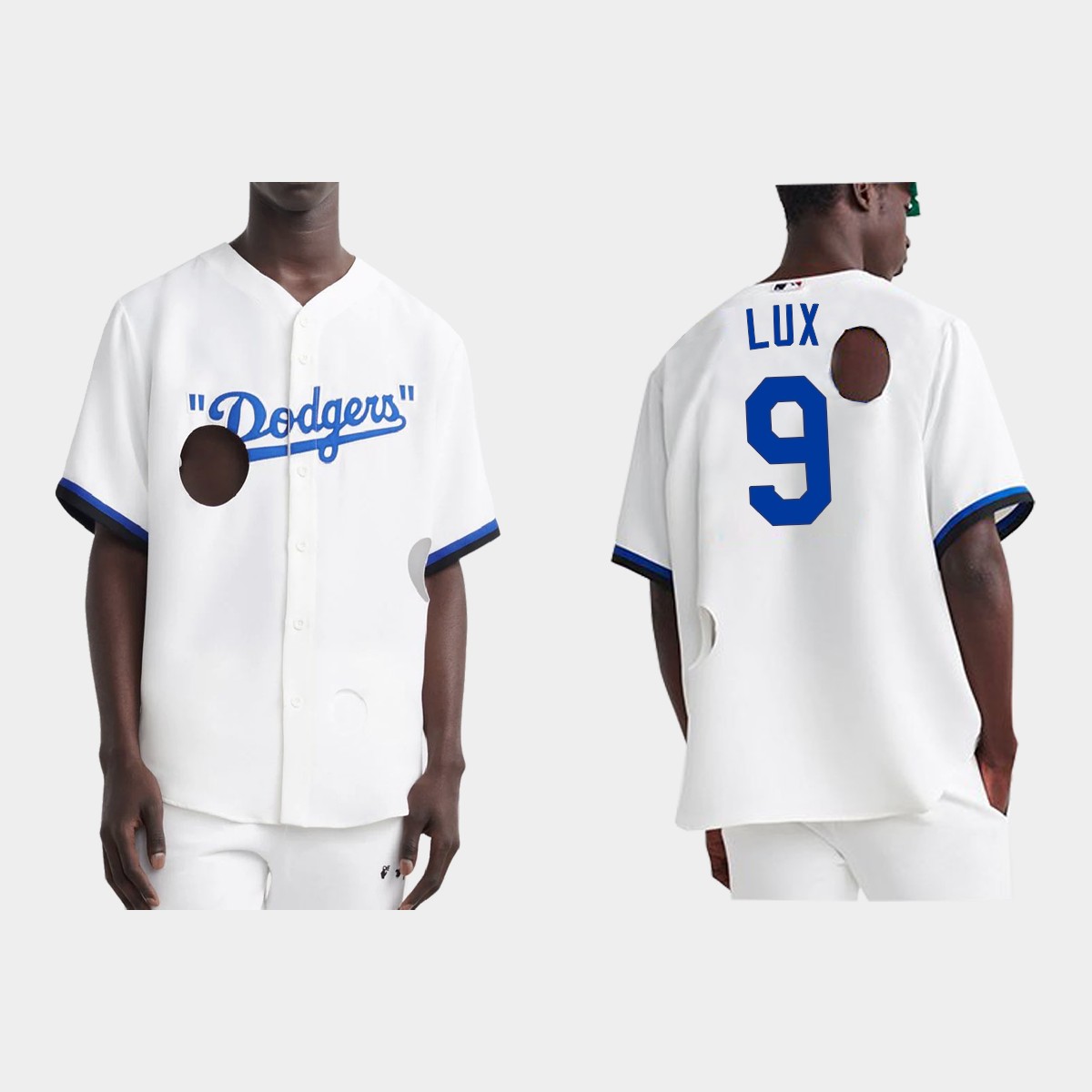 Gavin Lux Los Angeles Dodgers Meteor Holes Jersey - White