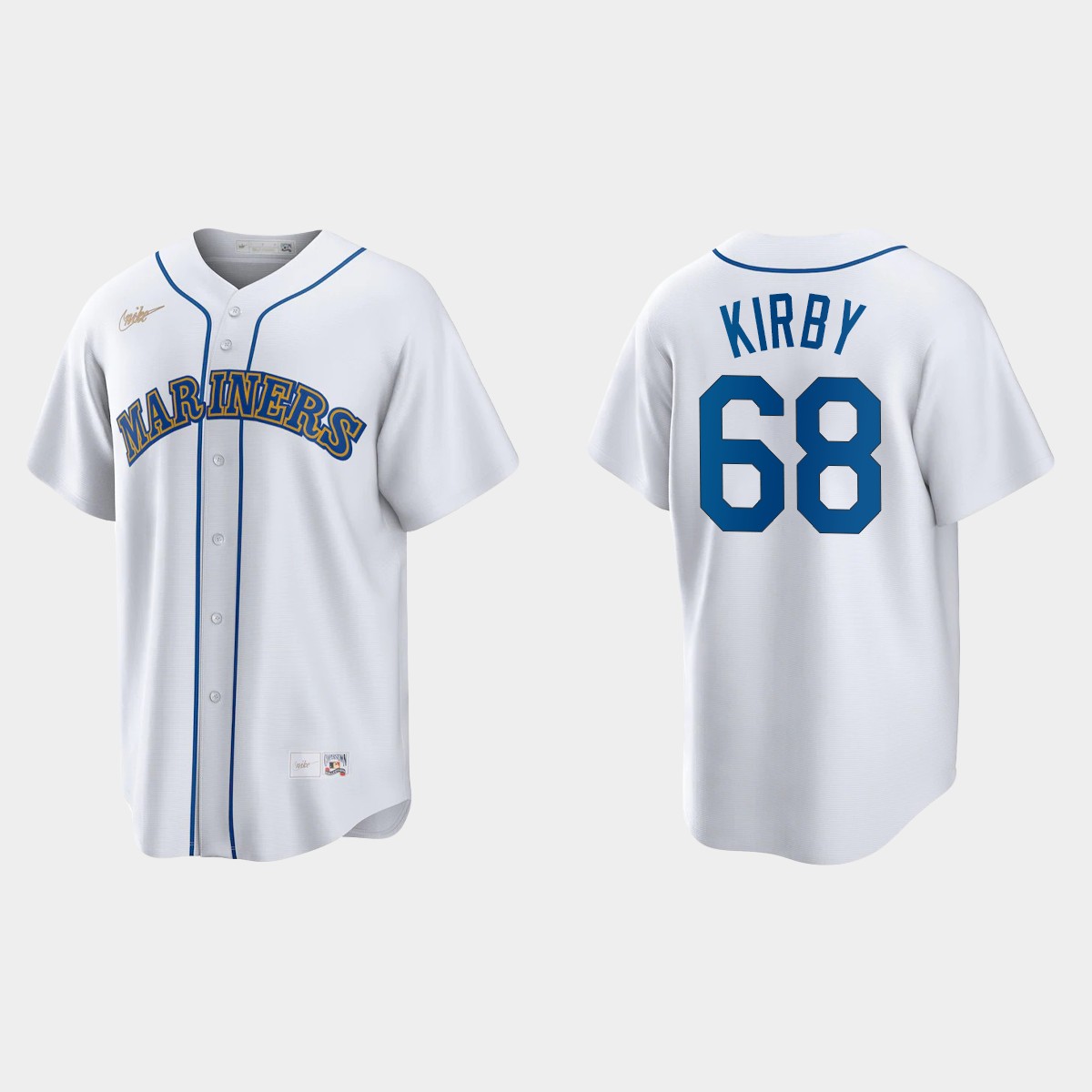 George Kirby Seattle Mariners Cooperstown Collection Home Jersey - White