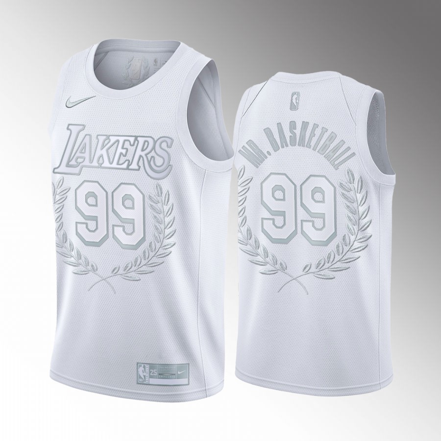 George Mikan Mr.  99 Los Angeles Lakers Platinum Jersey Glory Retirement