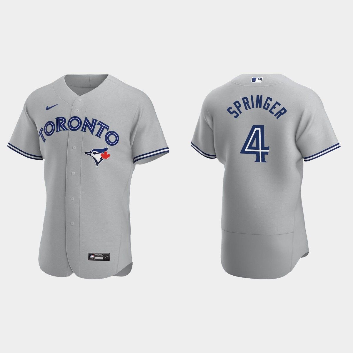 George Springer #4 Toronto Blue Jays Road Jersey - Gray