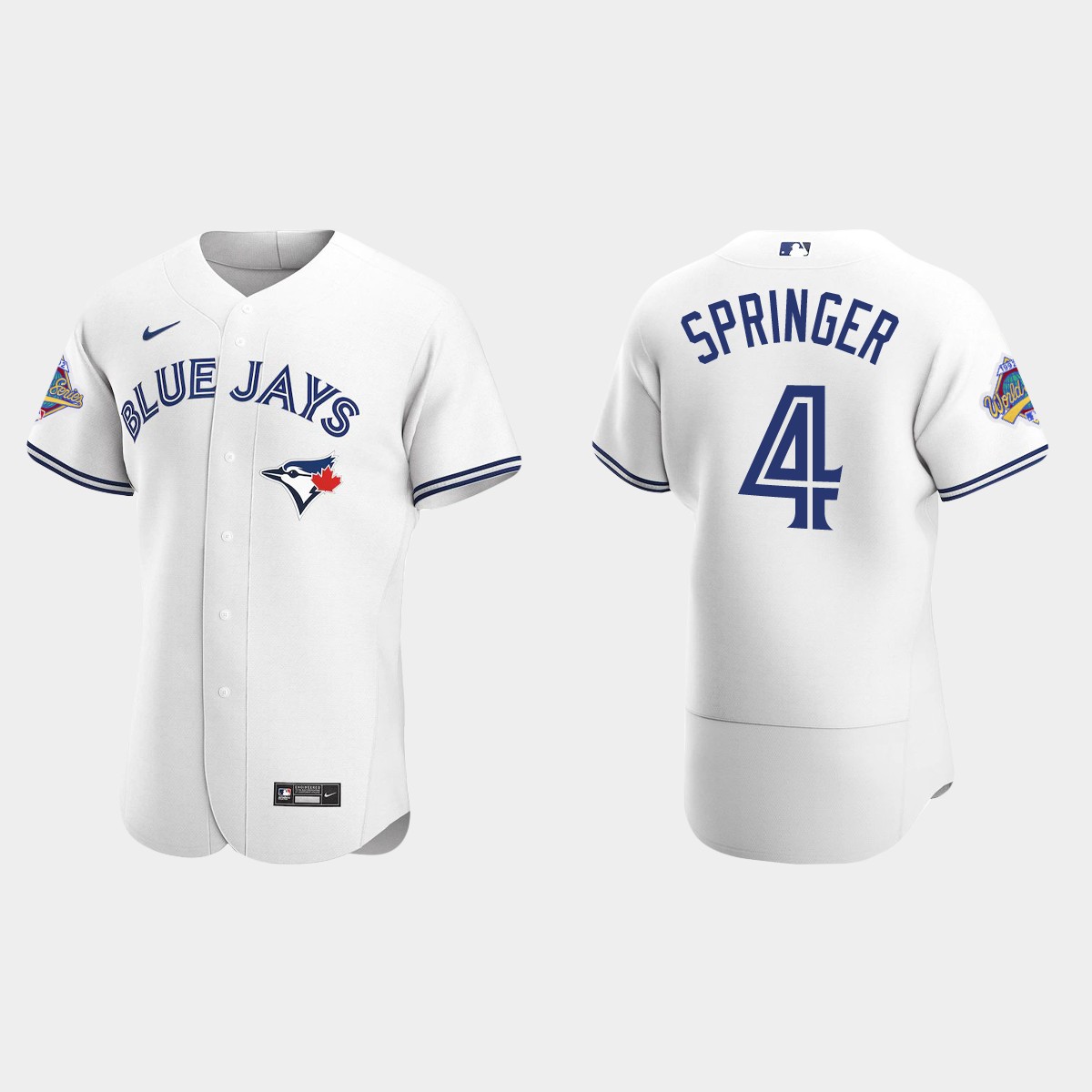 George Springer Toronto Blue Jays 1992 World Series Patch Jersey - White