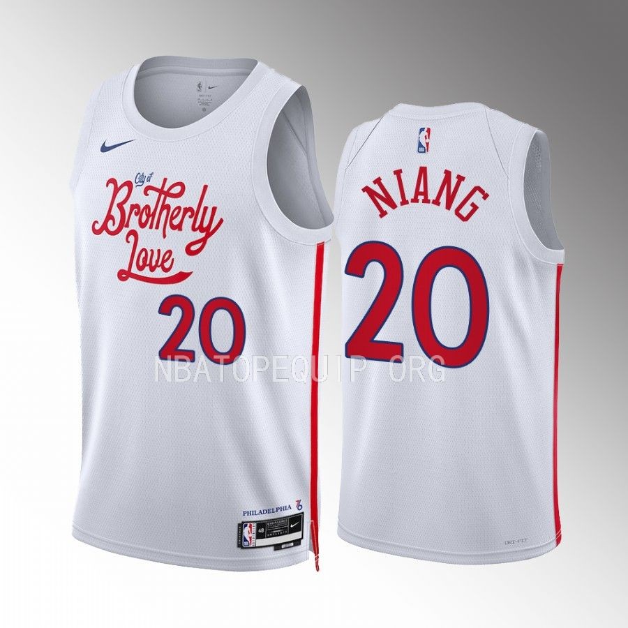 Georges Niang 2022-23 Philadelphia 76ers White #20 City Edition Jersey Swingman