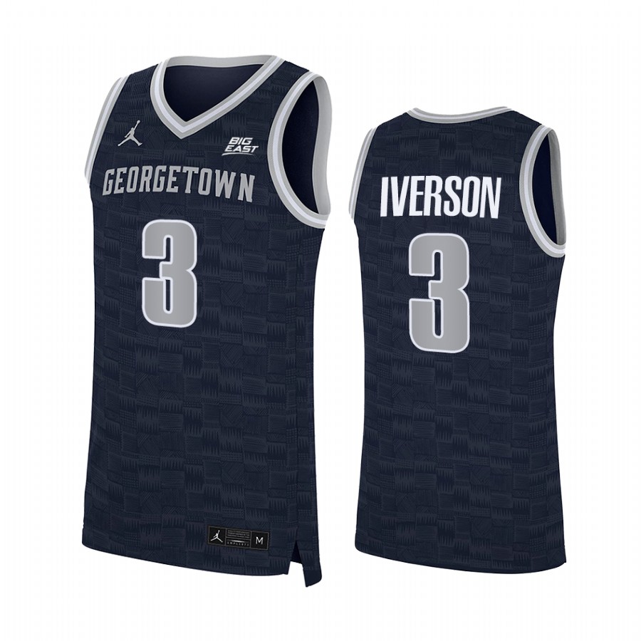 Georgetown Hoyas Allen Iverson Jersey College  Navy Alumni Uniform