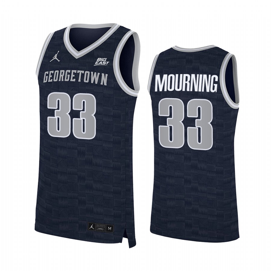 Georgetown Hoyas Alonzo Mourning Jersey College  Navy Alumni Uniform