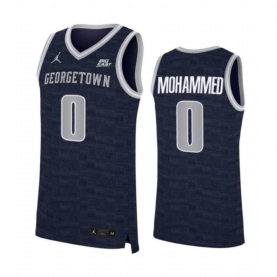 Georgetown Hoyas Aminu Mohammed Jersey 2022 College  Navy Uniform