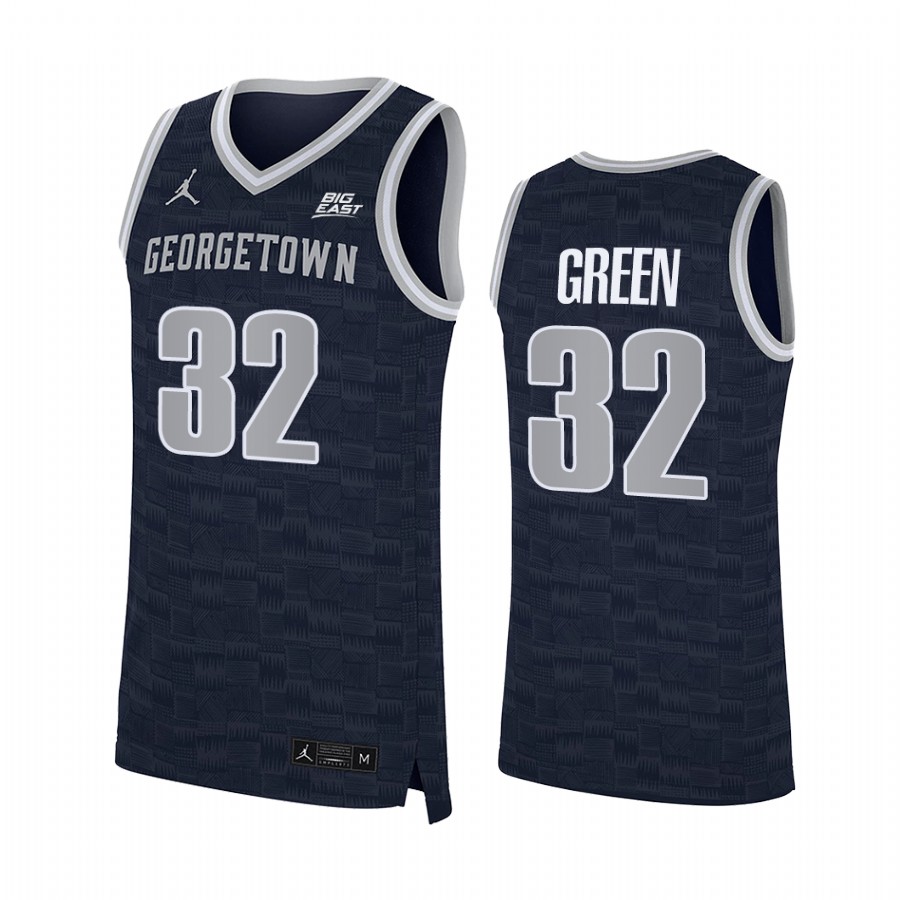 Georgetown Hoyas Jeff Green Jersey College  Navy Alumni Uniform