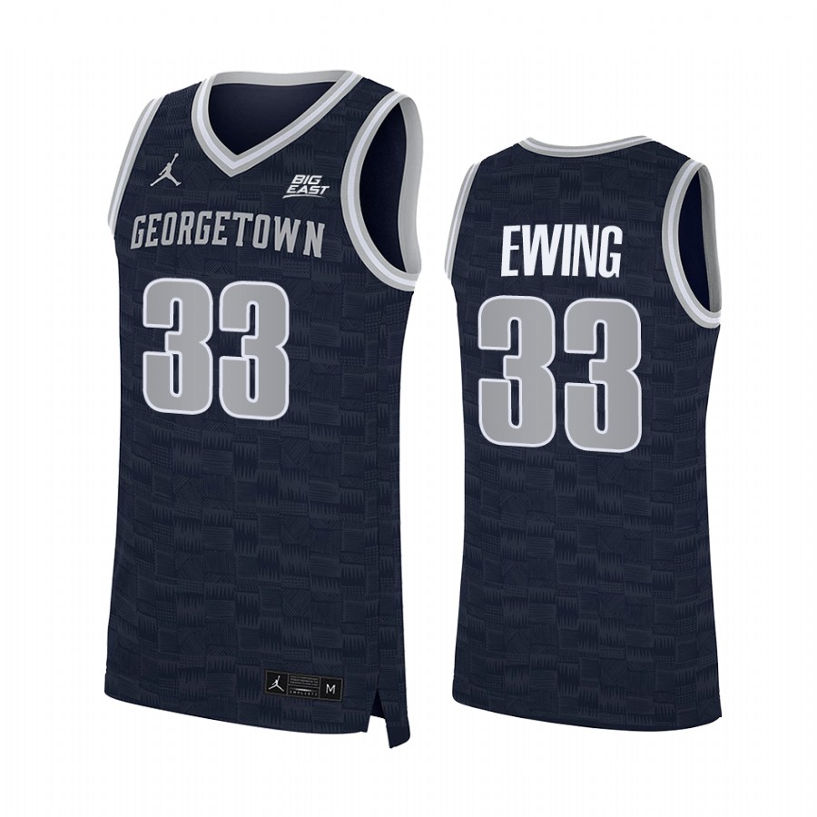 Georgetown Hoyas Patrick Ewing Jersey College  Navy Alumni Uniform