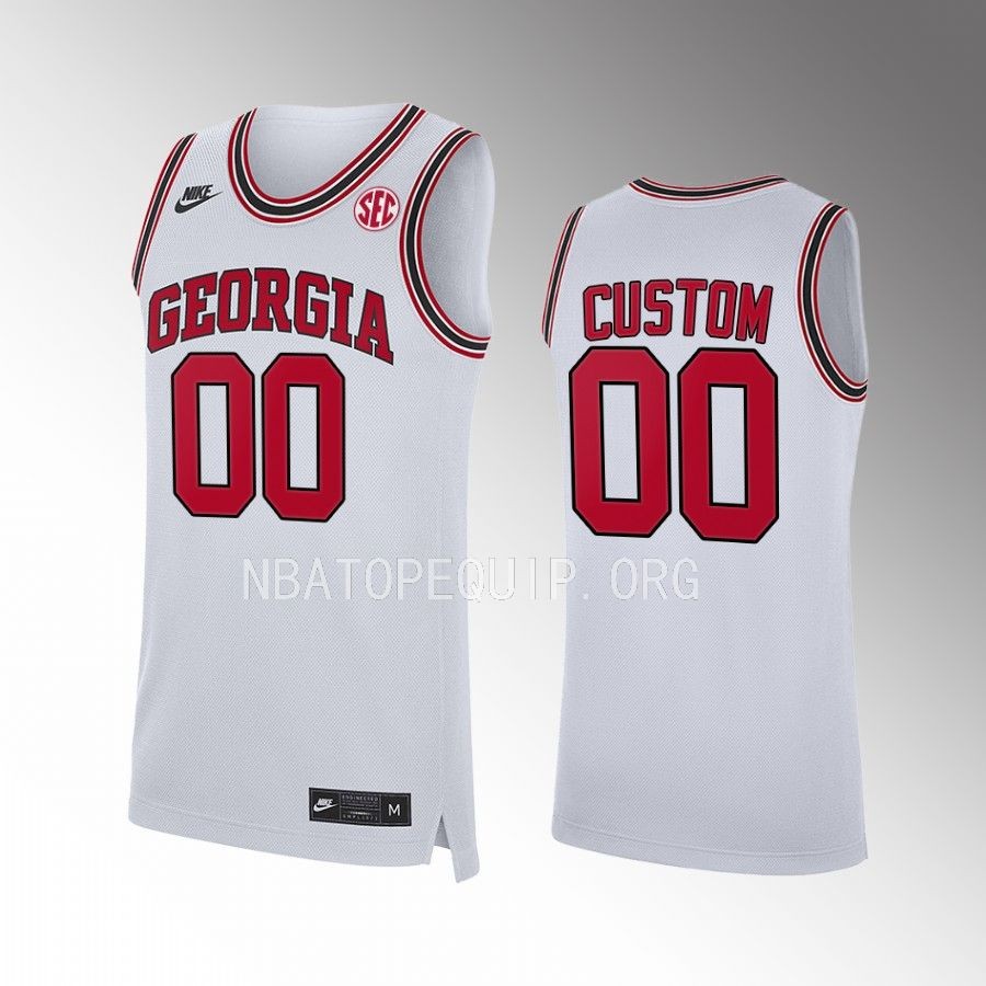 Georgia Bulldogs Custom Jersey 2022-23 Home  White  Uniform