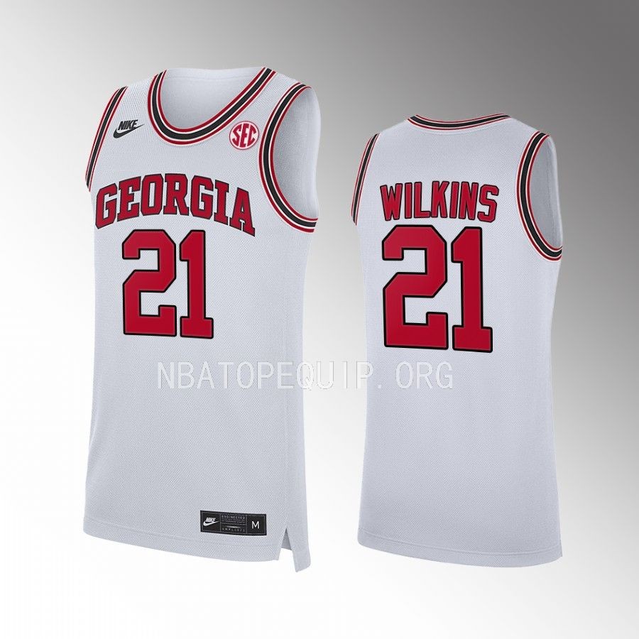 Georgia Bulldogs Dominique Wilkins Jersey Alumni  White  Uniform