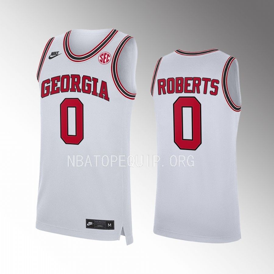 Georgia Bulldogs Terry Roberts Jersey 2022-23 Home  White  Uniform