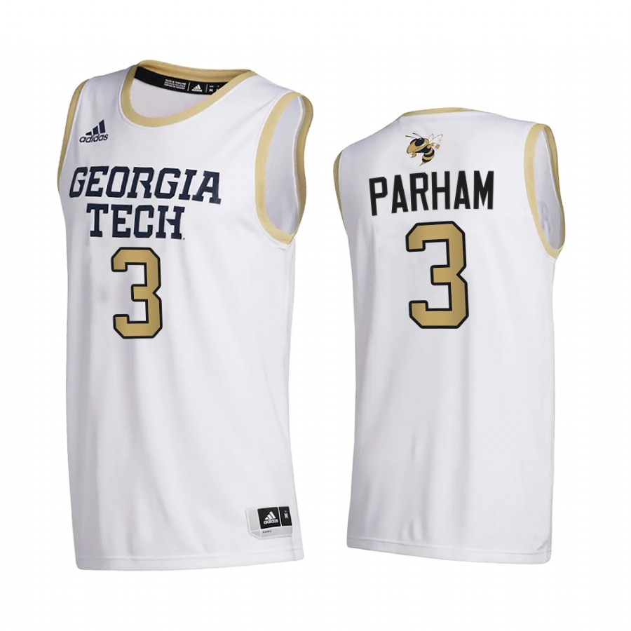 Georgia Tech Yellow Jackets Bubba Parham White College  2020-21 Jersey