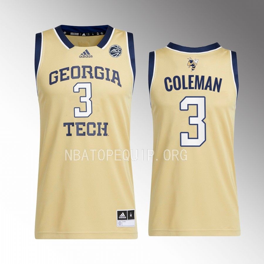 Georgia Tech Yellow Jackets Dallan Coleman Jersey 2022-23 Away  Gold Swingman Uniform