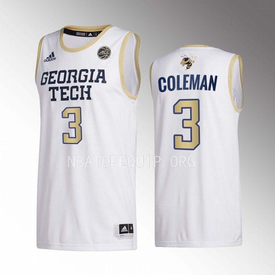 Georgia Tech Yellow Jackets Dallan Coleman Jersey 2022-23 Home  White Swingman Uniform
