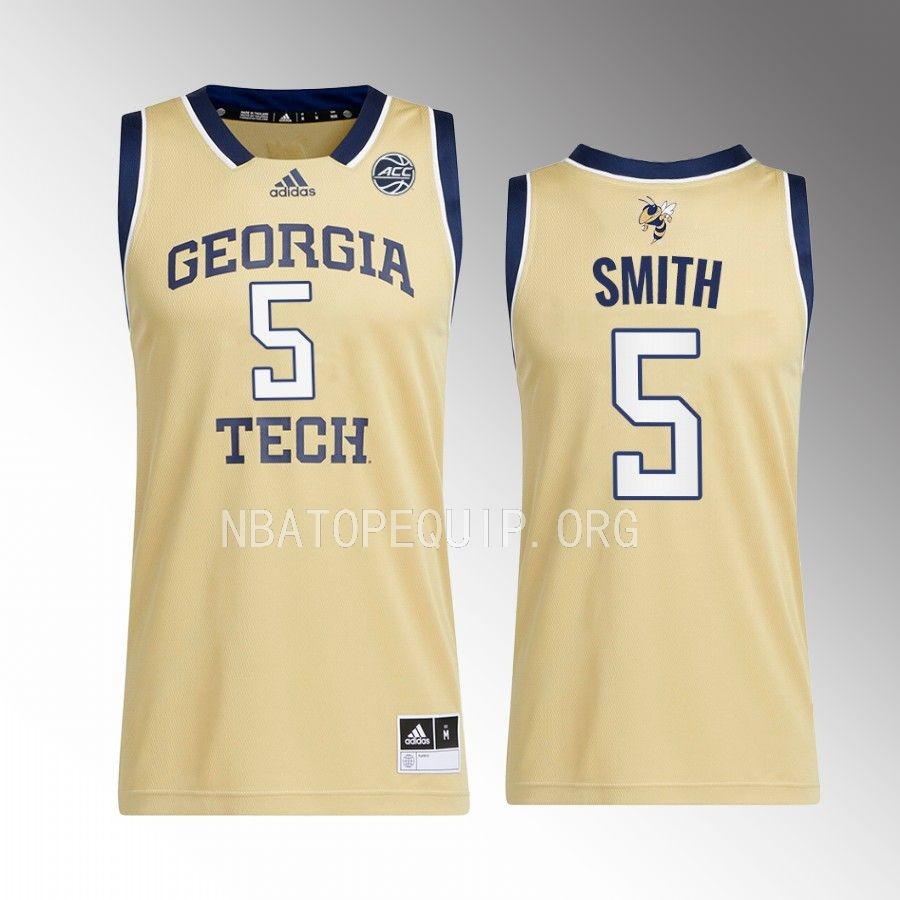 Georgia Tech Yellow Jackets Deivon Smith Jersey 2022-23 Away  Gold Swingman Uniform