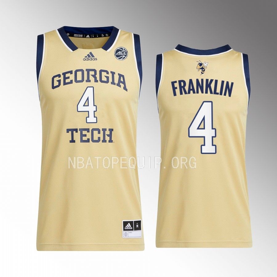 Georgia Tech Yellow Jackets Javon Franklin Jersey 2022-23 Away  Gold Swingman Uniform