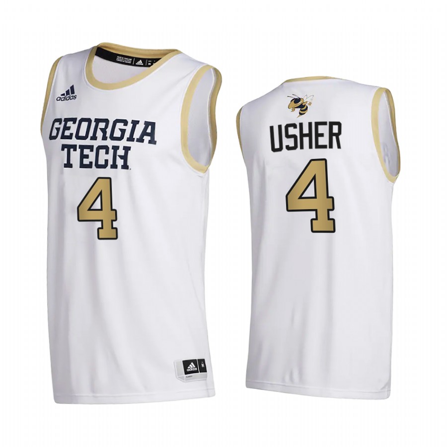 Georgia Tech Yellow Jackets Jordan Usher White College  2020-21 Jersey