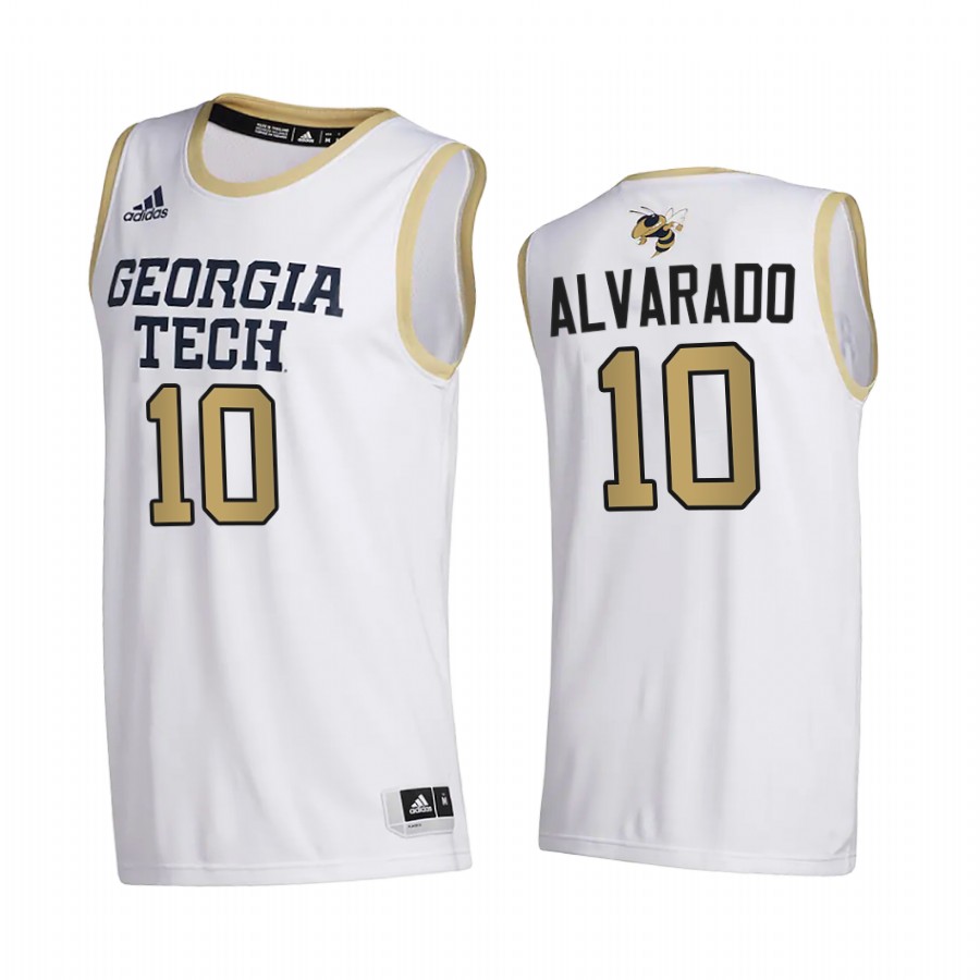 Georgia Tech Yellow Jackets Jose Alvarado White College  2020-21 Jersey