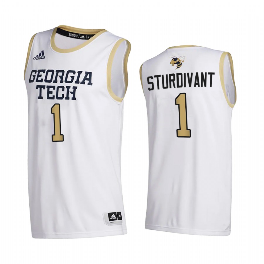 Georgia Tech Yellow Jackets Kyle Sturdivant White College  2020-21 Jersey