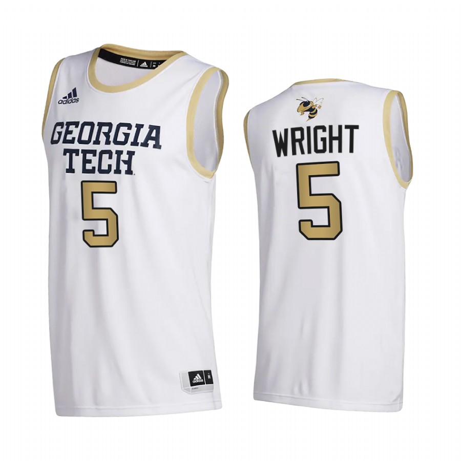 Georgia Tech Yellow Jackets Moses Wright White College  2020-21 Jersey