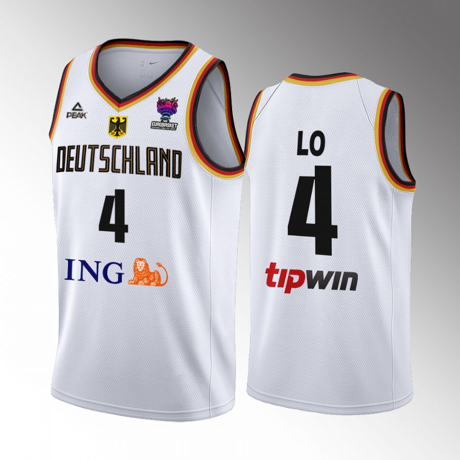 Germany  #4 Maodo Lo FIBA EuroBasket 2022 Home Men Jersey White