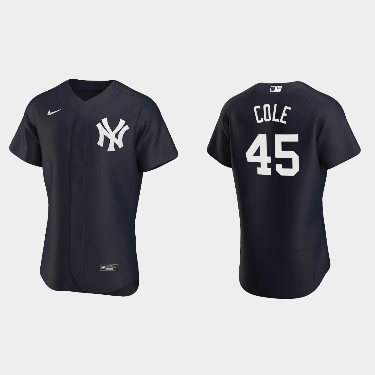 Gerrit Cole #45 New York Yankees Navy Team Logo 2020 Alternate Jersey