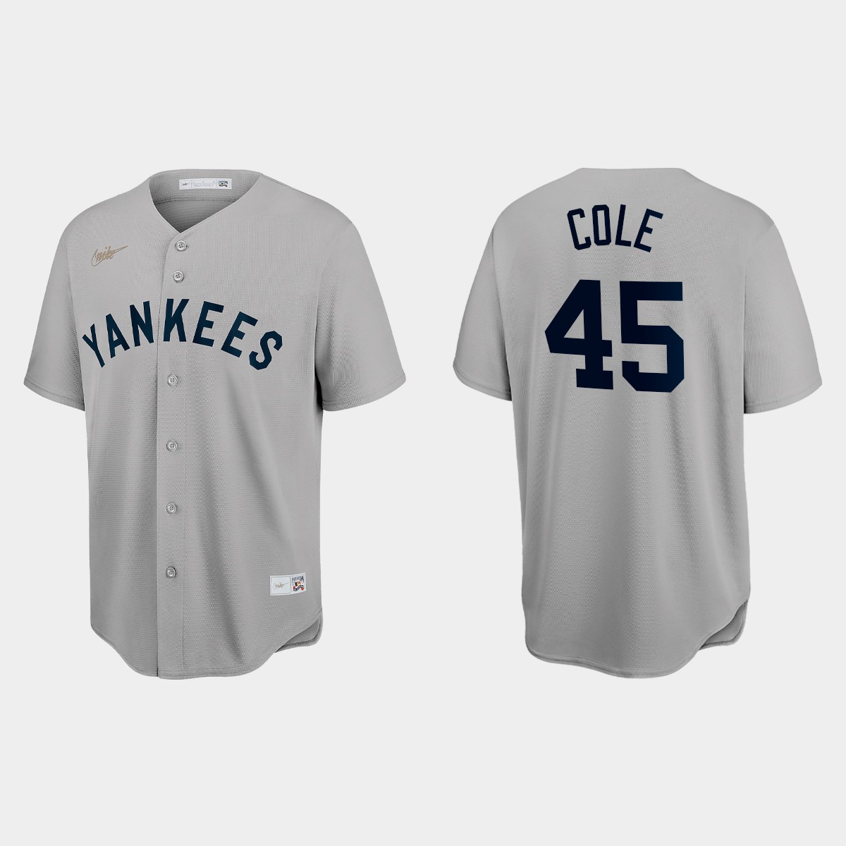 Gerrit Cole New York Yankees Cooperstown Throwback Jersey - Gray