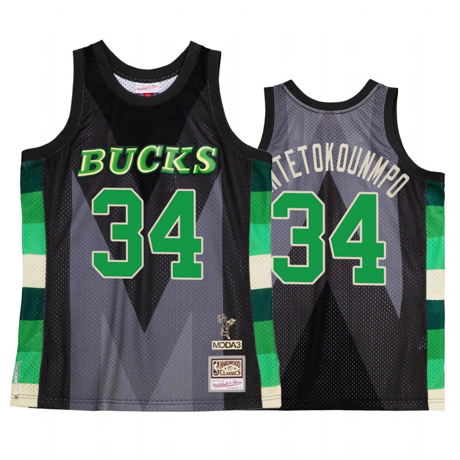 Giannis Antetokounmpo #34 Milwaukee Bucks My Town Moda 3 Jersey Black