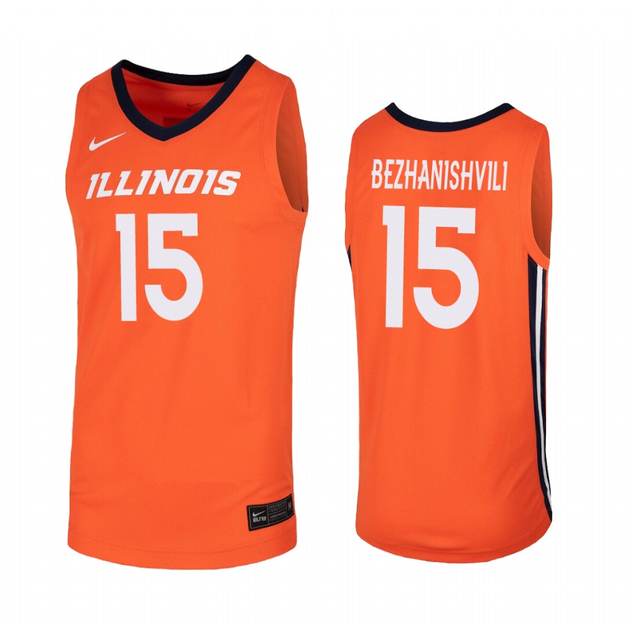 Giorgi Bezhanishvili Illinois Fighting Illini Orange Jersey  College