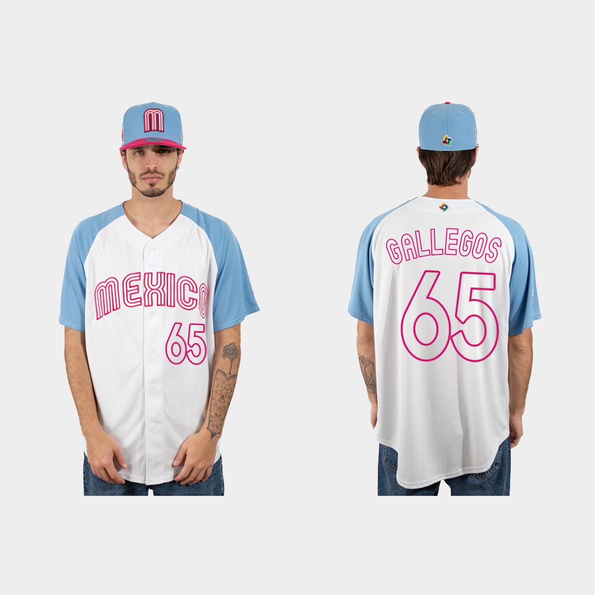 Giovanny Gallegos Mexico  2023 World  Classic Jersey - White Blue