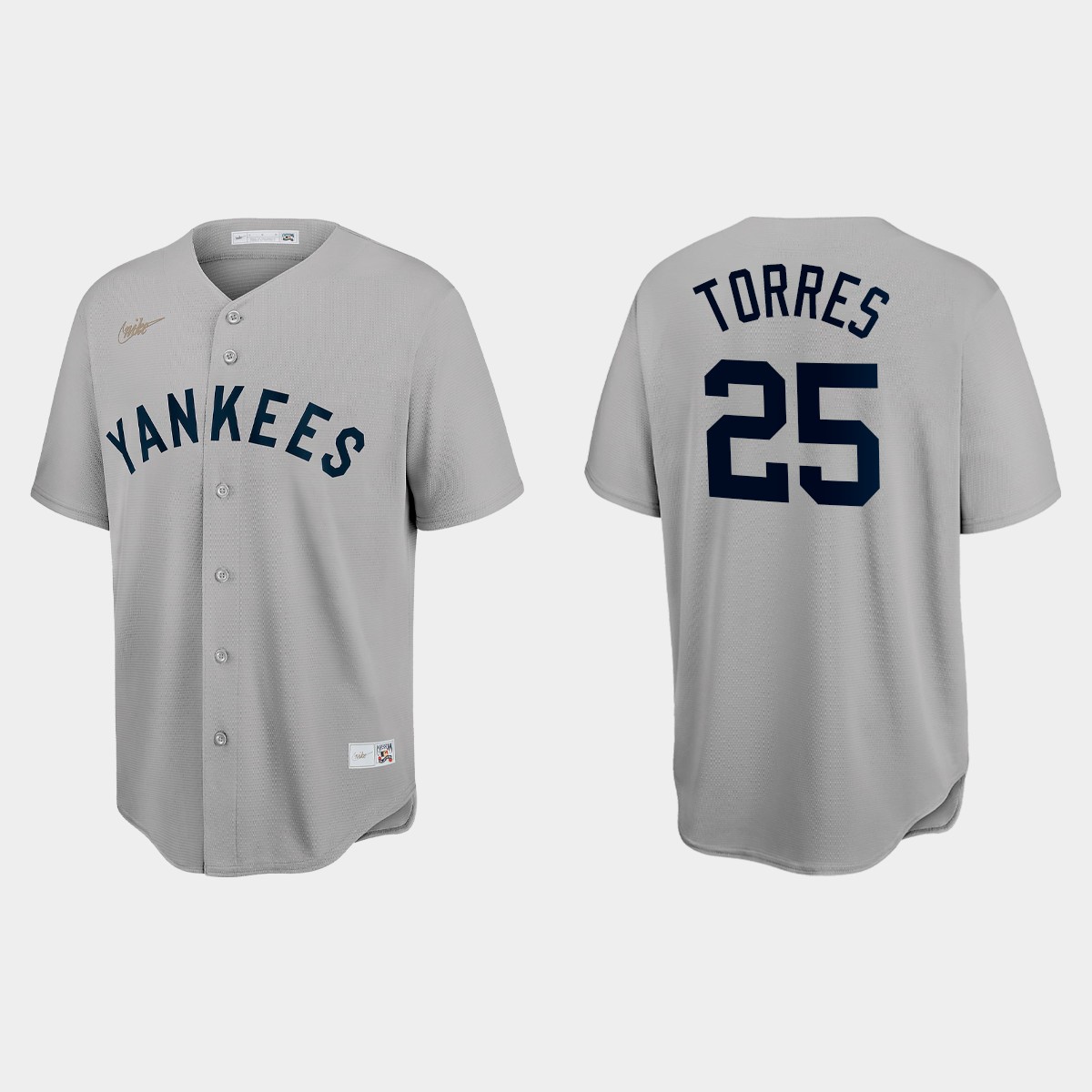 Gleyber Torres New York Yankees Cooperstown Throwback Jersey - Gray
