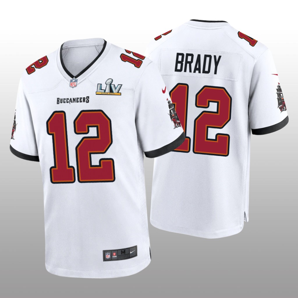 GOAT  Tom Brady White Game Jersey Super Bowl LV - Men's