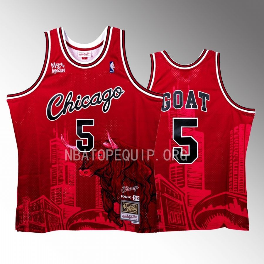 Goat Bulls x Polo G Jersey NBA BR Remix Red #5 Limited Edition