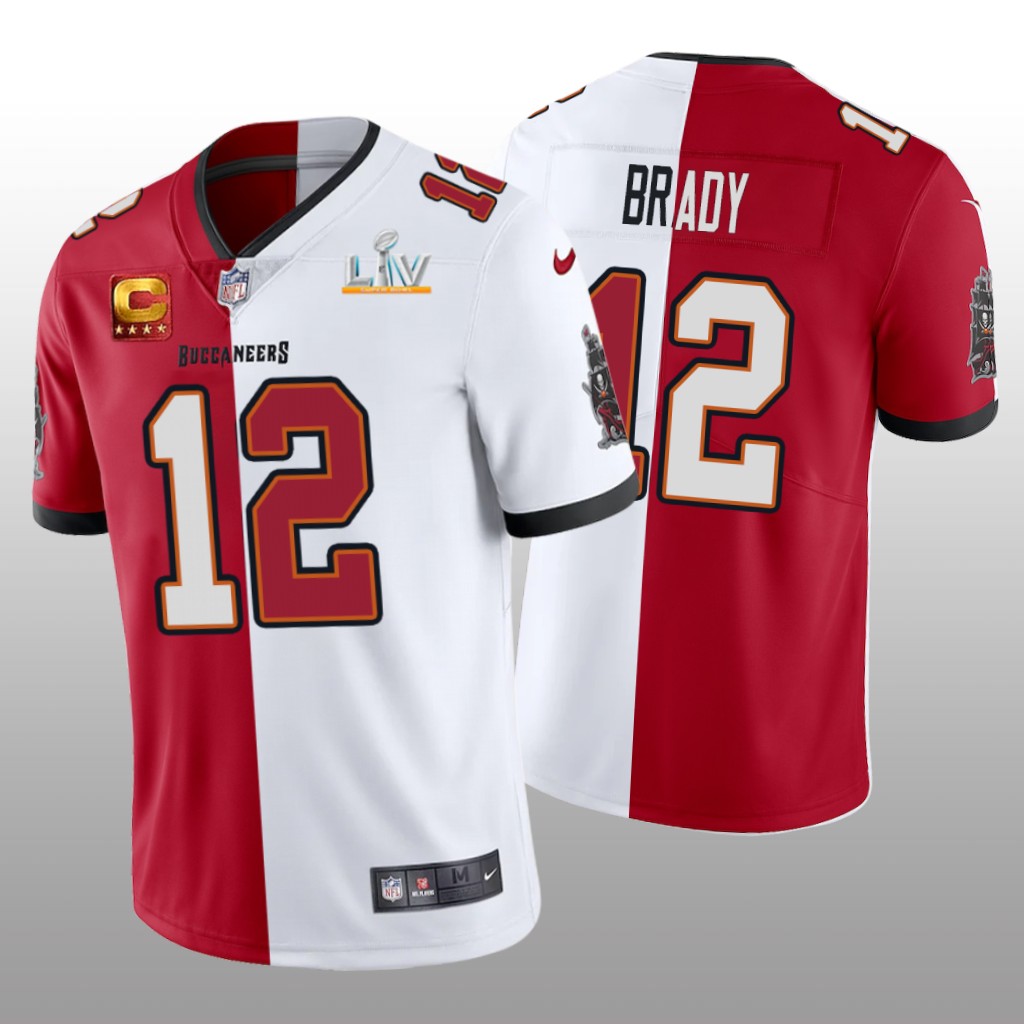 GOAT Tom Brady Red White Split Super Bowl LV - Men's