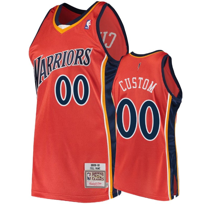 Golden State Warriors #00 Custom Orange 2009-10 Hardwood Classics Jersey