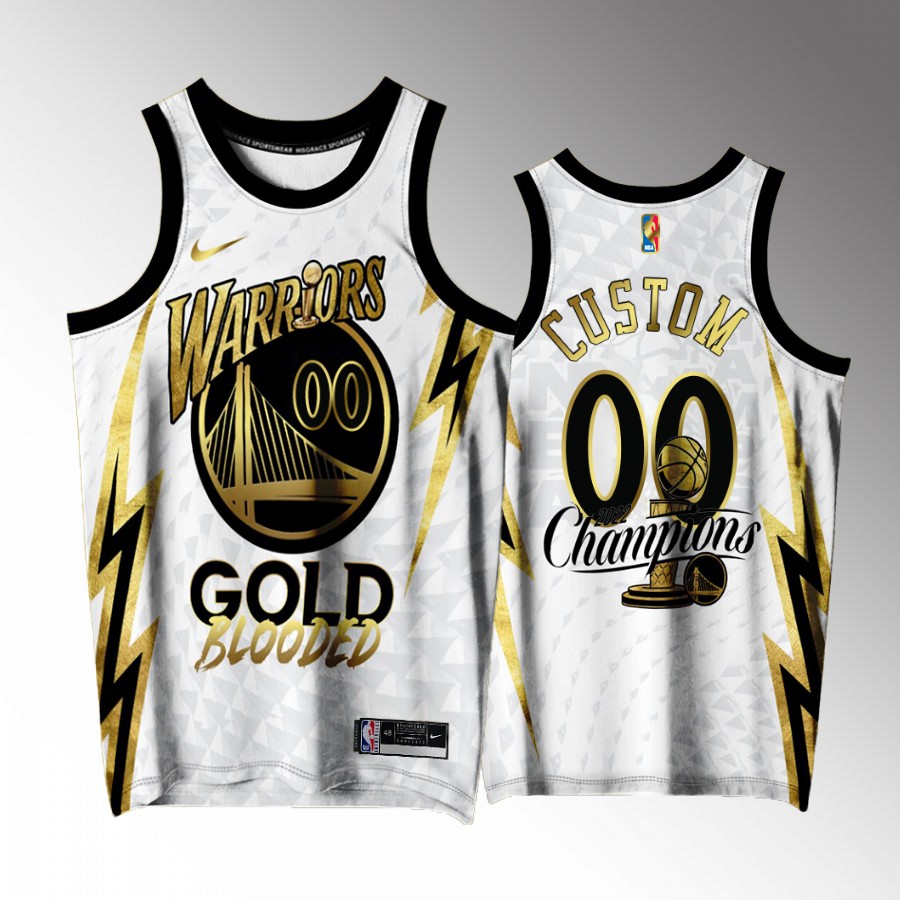 Golden State Warriors #00 Jonathan Kuminga 2022 Gold Program Champions White Jersey Exclusive