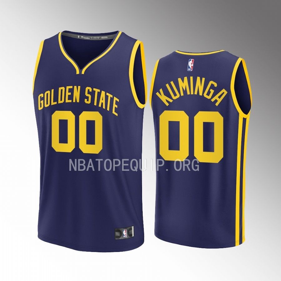 Golden State Warriors #00 Jonathan Kuminga Statement Edition Jersey 2022-23 Fast Break  Navy