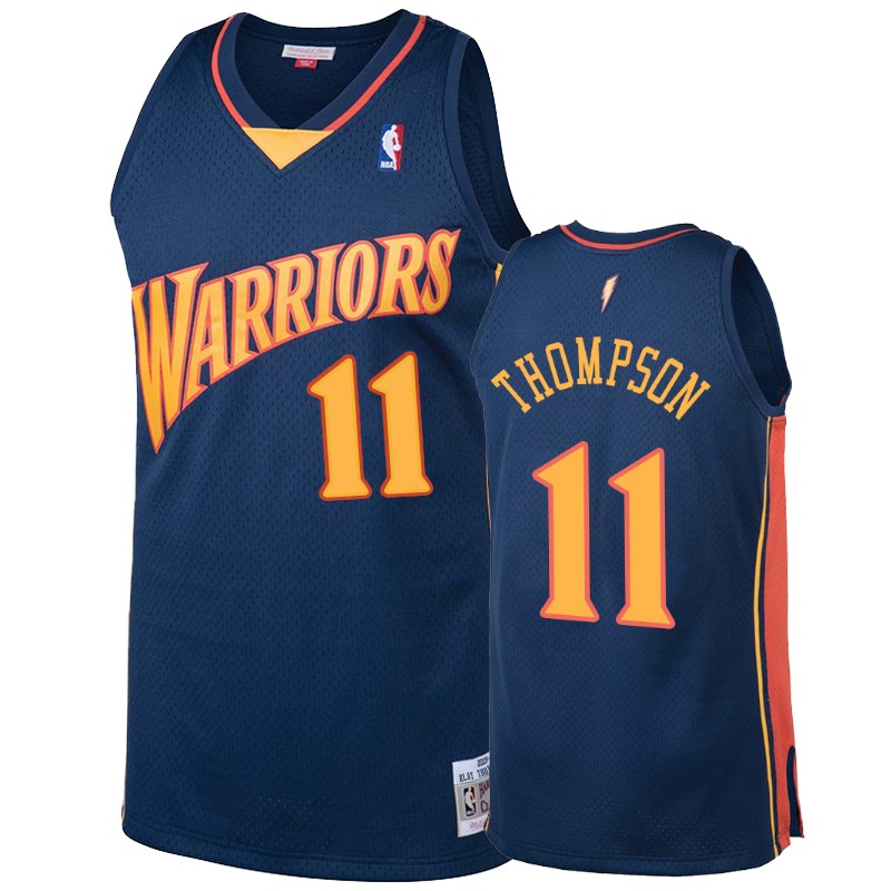 Golden State Warriors #11 Klay Thompson Navy 2009-10 Hardwood Classics Jersey